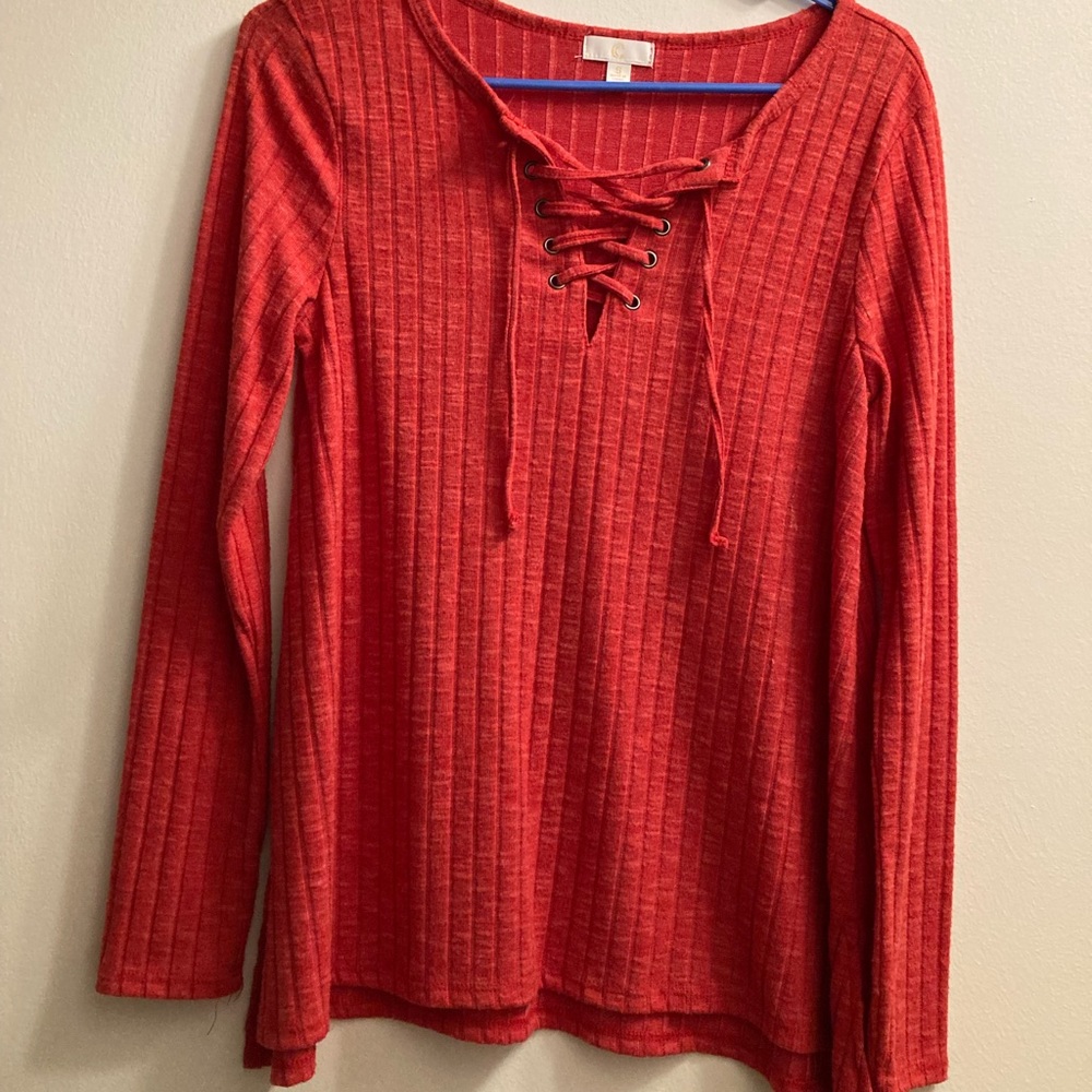 Charming Charlie’s Red Long Sleeve Tee